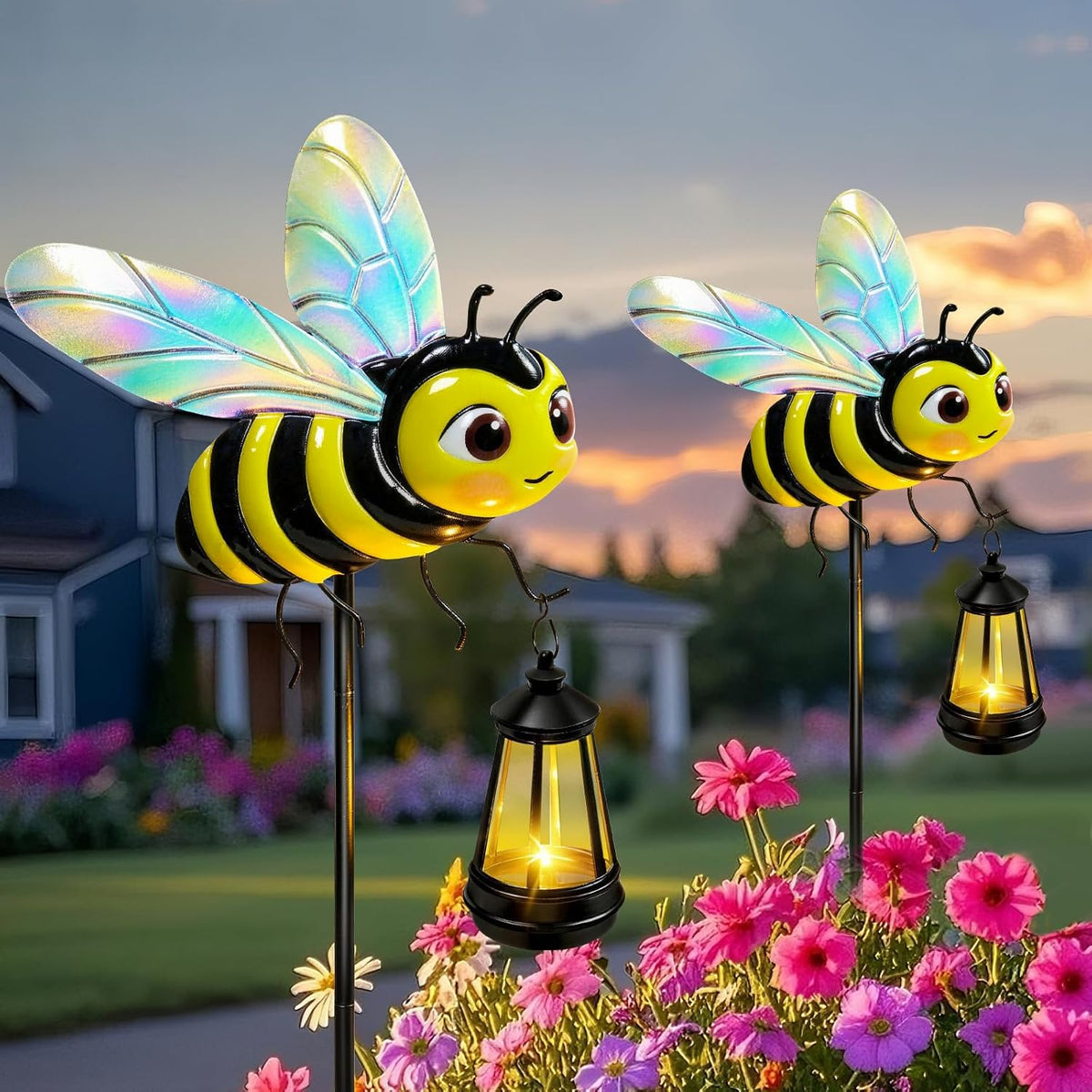Solar Lights Outdoor 32.28in Garden Butterfly Stakes with Solar Lights