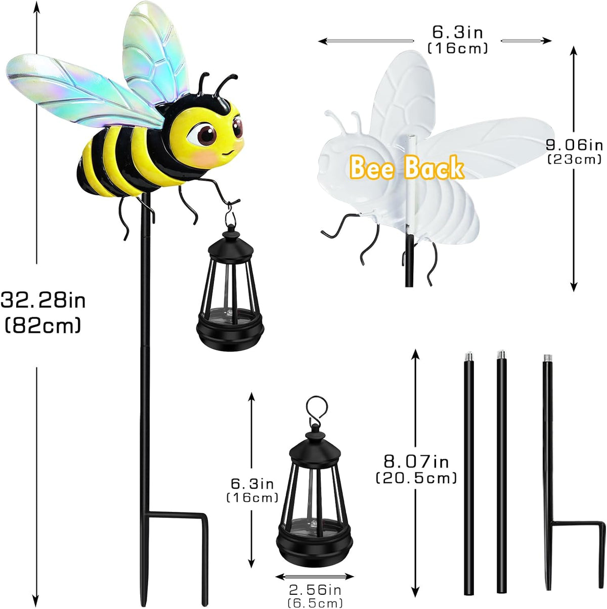 Solar Lights Outdoor 32.28in Garden Butterfly Stakes with Solar Lights