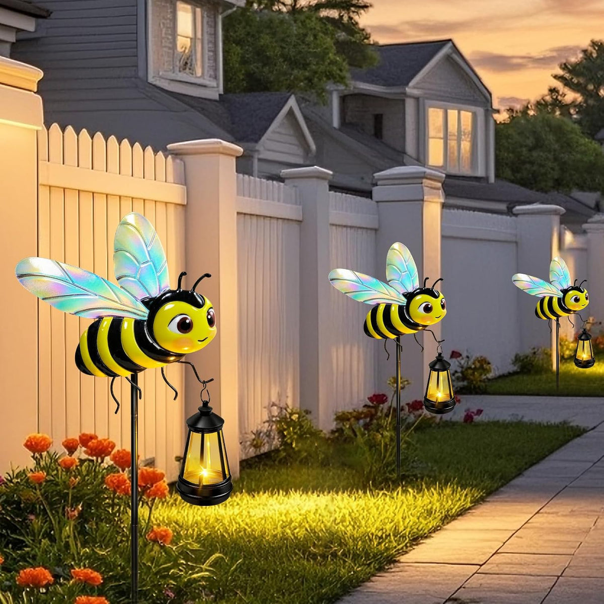 Solar Lights Outdoor 32.28in Garden Butterfly Stakes with Solar Lights