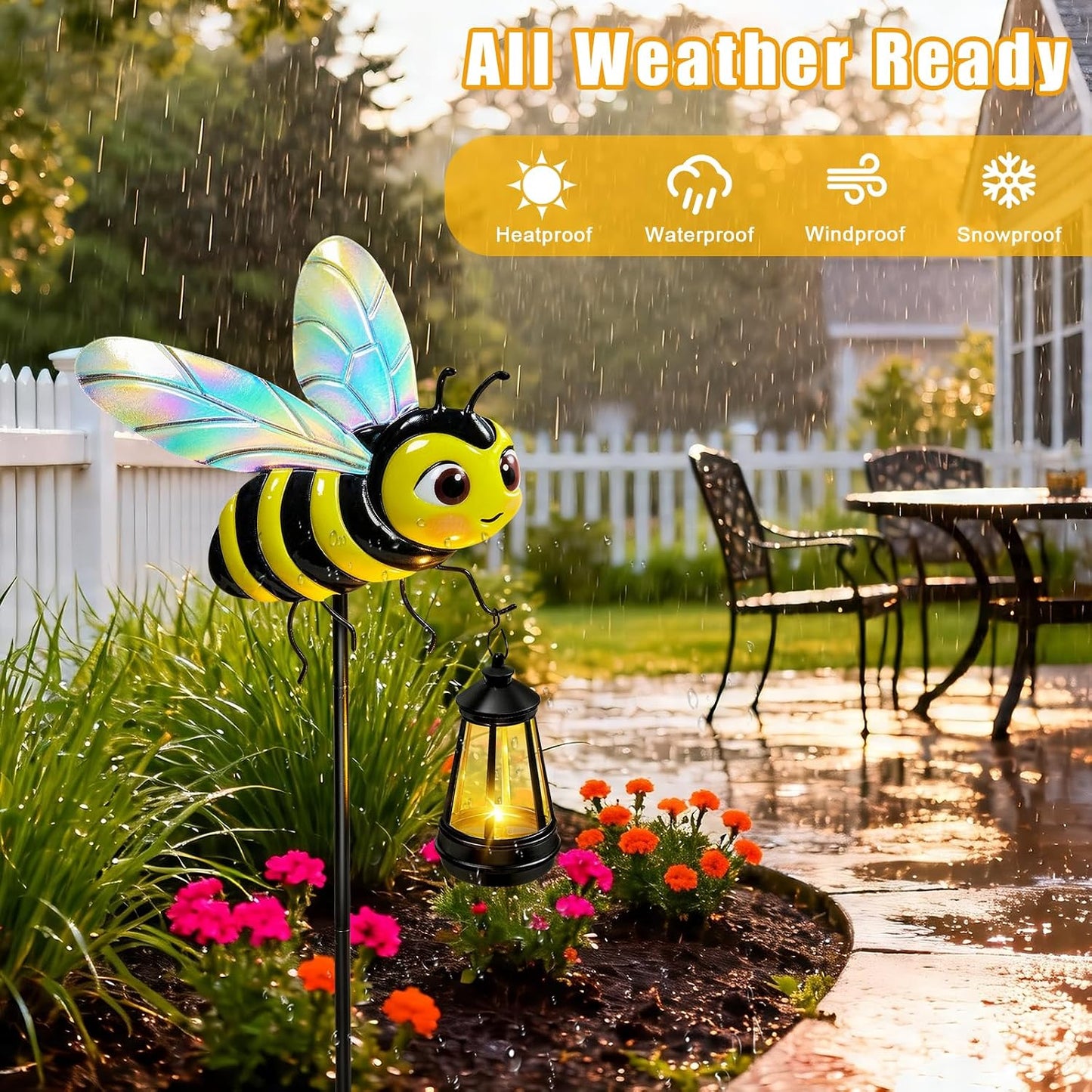 Solar Lights Outdoor 32.28in Garden Butterfly Stakes with Solar Lights