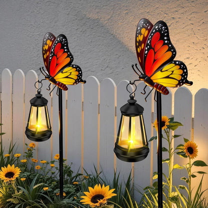 Solar Lights Outdoor 32.28in Garden Butterfly Stakes with Solar Lights
