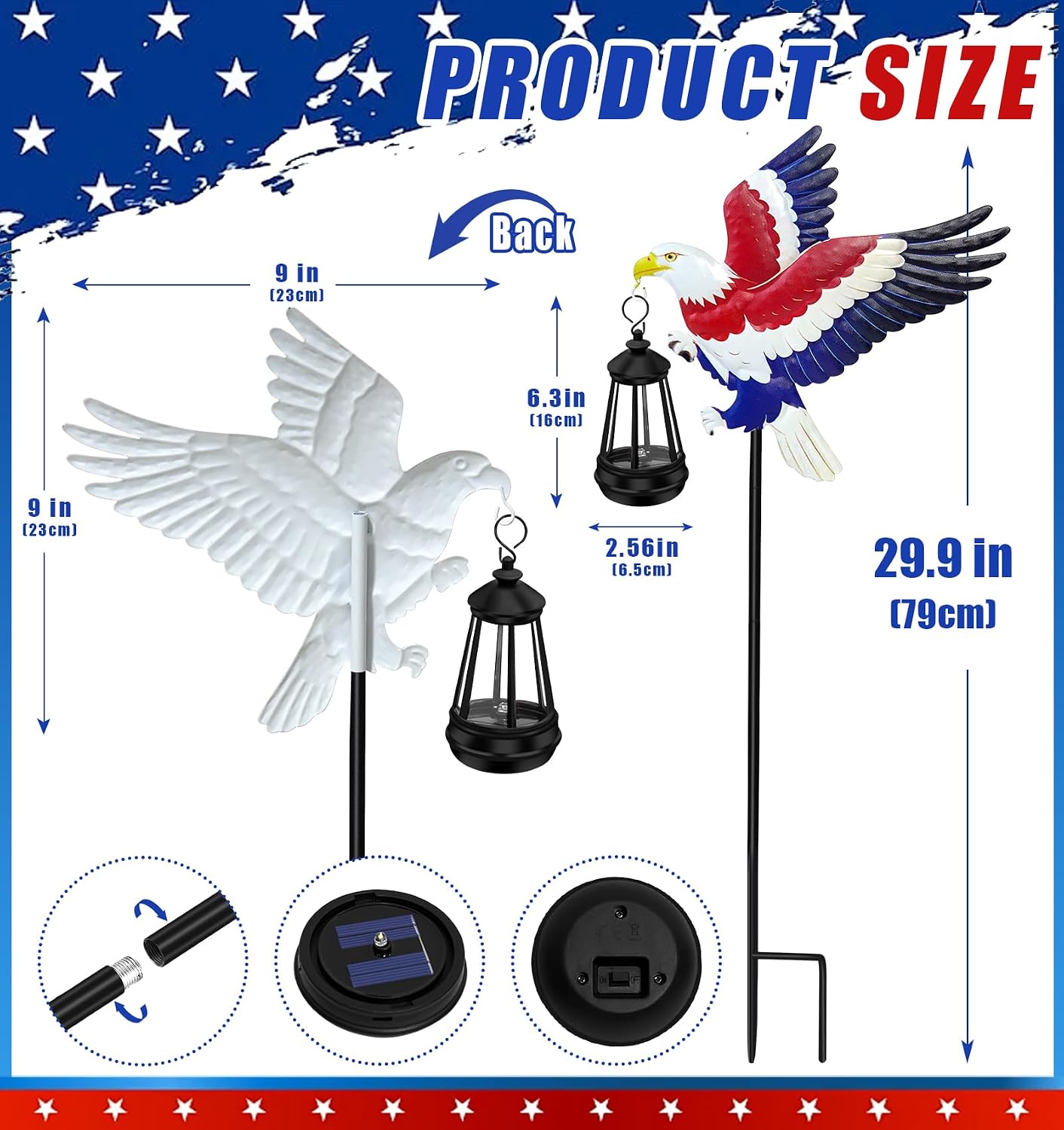 Solar Lights Outdoor 32.28in Garden Butterfly Stakes with Solar Lights