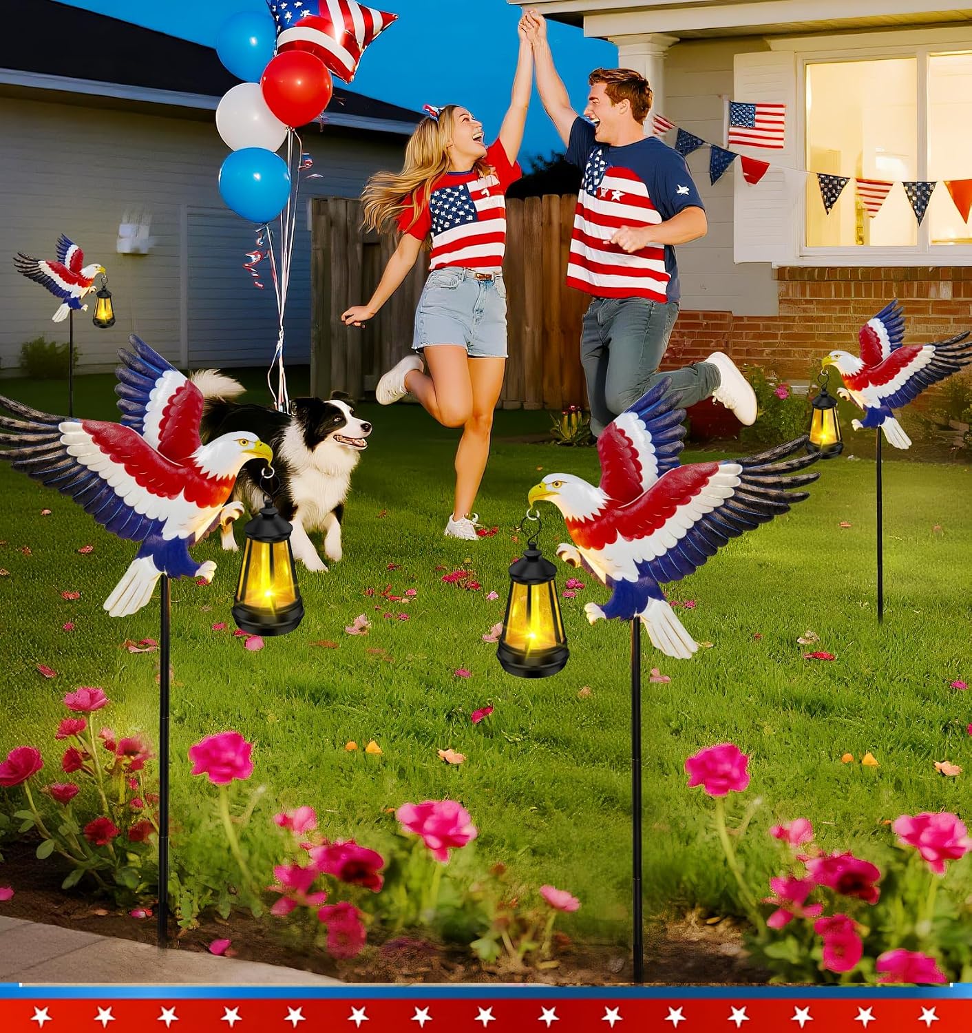 Solar Lights Outdoor 32.28in Garden Butterfly Stakes with Solar Lights