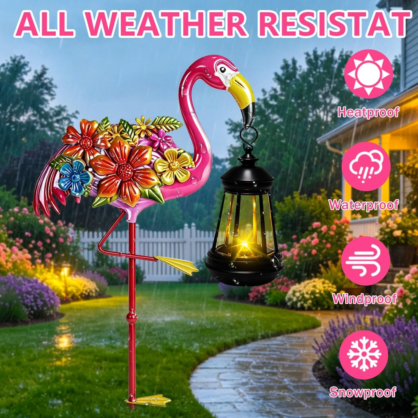 Solar Lights Outdoor 32.28in Garden Butterfly Stakes with Solar Lights