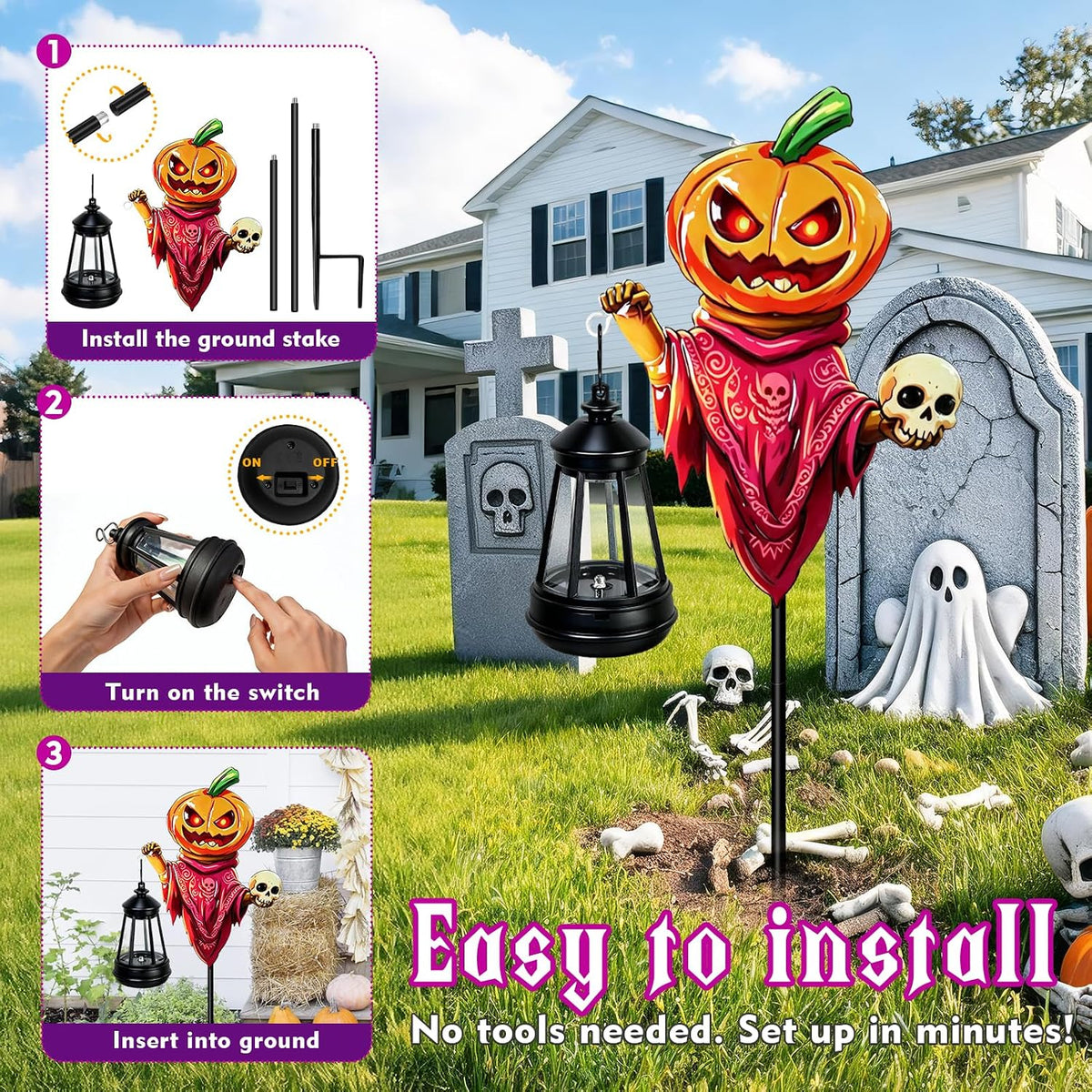 Solar Lights Outdoor 32.28in Garden Butterfly Stakes with Solar Lights