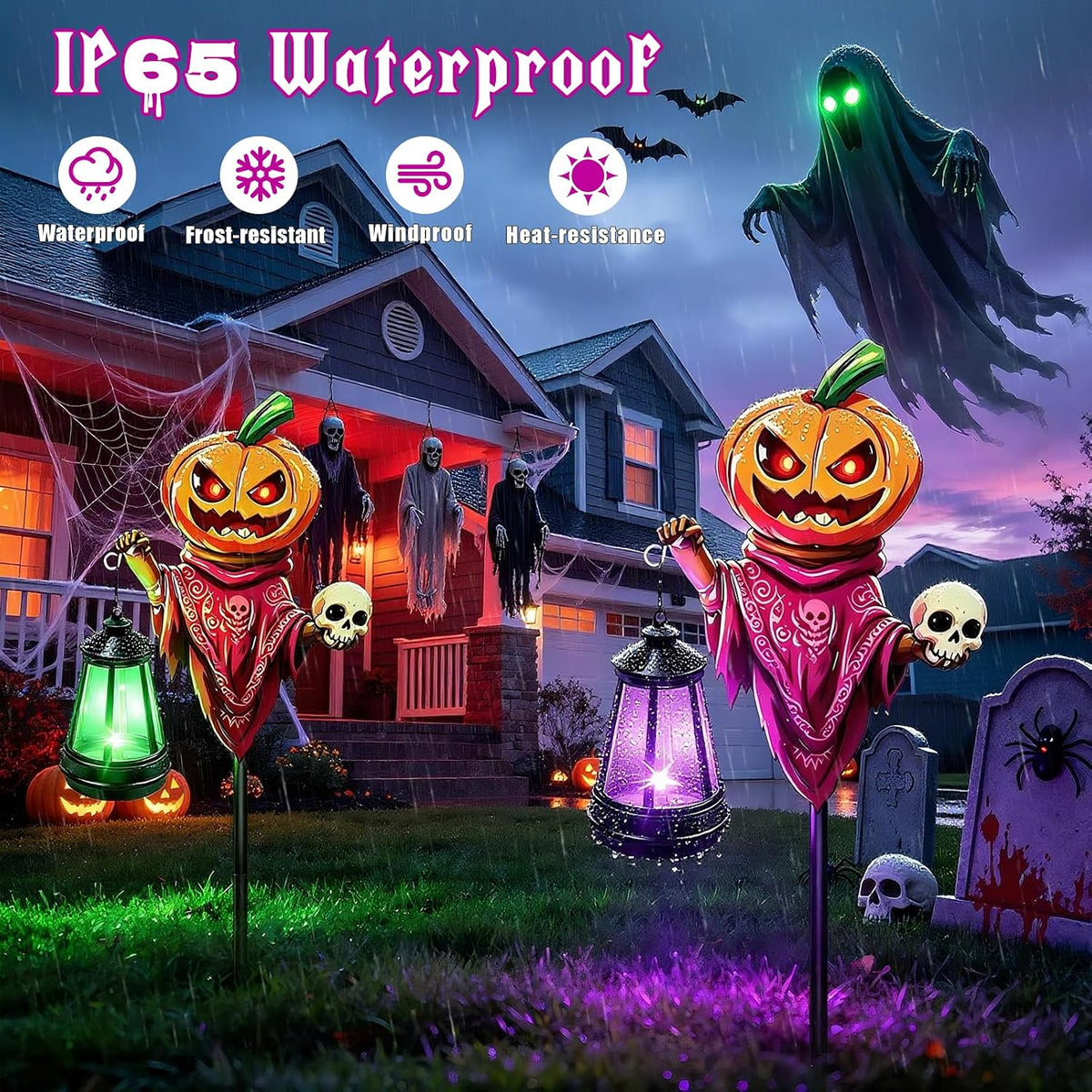 Solar Lights Outdoor 32.28in Garden Butterfly Stakes with Solar Lights