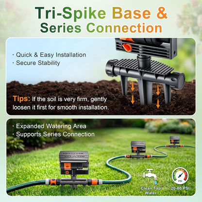 Oscillating Sprinkler with Aluminum Riser(Spike)