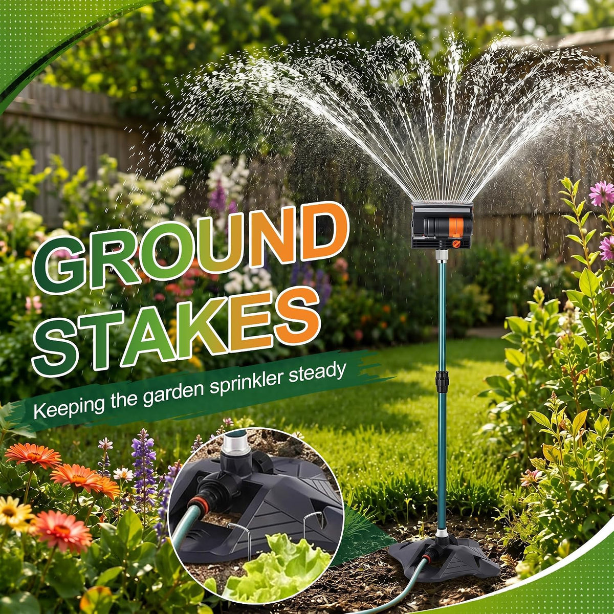 Oscillating Sprinkler with Aluminum Riser(Spike)