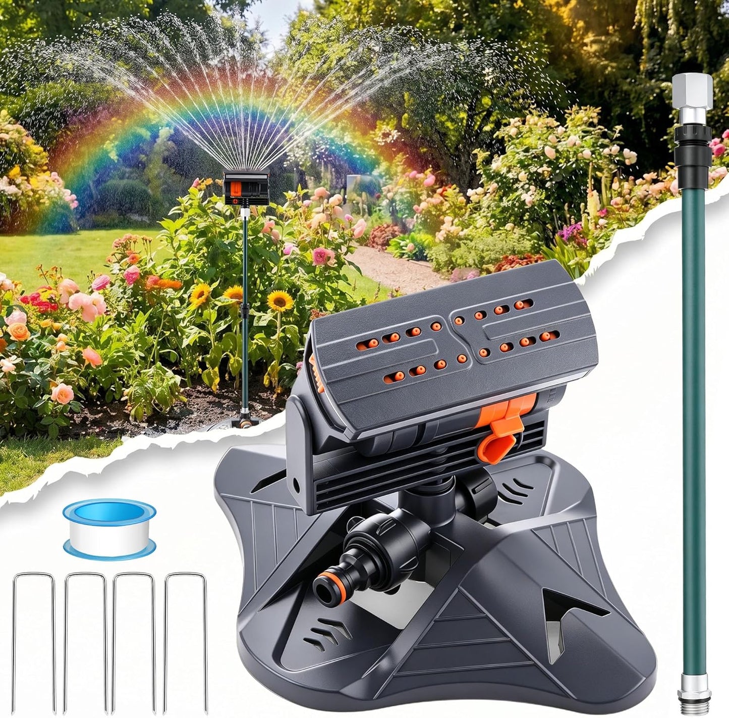 Oscillating Sprinkler with Aluminum Riser(Spike)