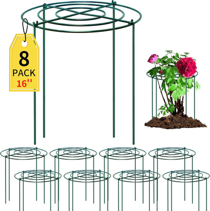 4pack Peony Cages and Supports, 10 x 16 Inch Four Legs Peony Cage, Heavy-Duty Peonies Support Cages, Peony Ring for Roses, Hydrangeas, Sage, Peonies, Cucumbers, Tomato