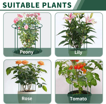 4pack Peony Cages and Supports, 10 x 16 Inch Four Legs Peony Cage, Heavy-Duty Peonies Support Cages, Peony Ring for Roses, Hydrangeas, Sage, Peonies, Cucumbers, Tomato