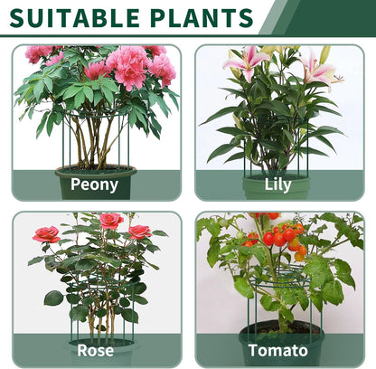 4pack Peony Cages and Supports, 10 x 16 Inch Four Legs Peony Cage, Heavy-Duty Peonies Support Cages, Peony Ring for Roses, Hydrangeas, Sage, Peonies, Cucumbers, Tomato