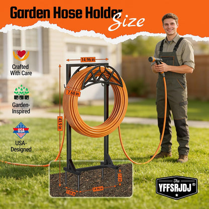 Garden Hose Reel, Heavy Duty Water Hose Holder for Outside