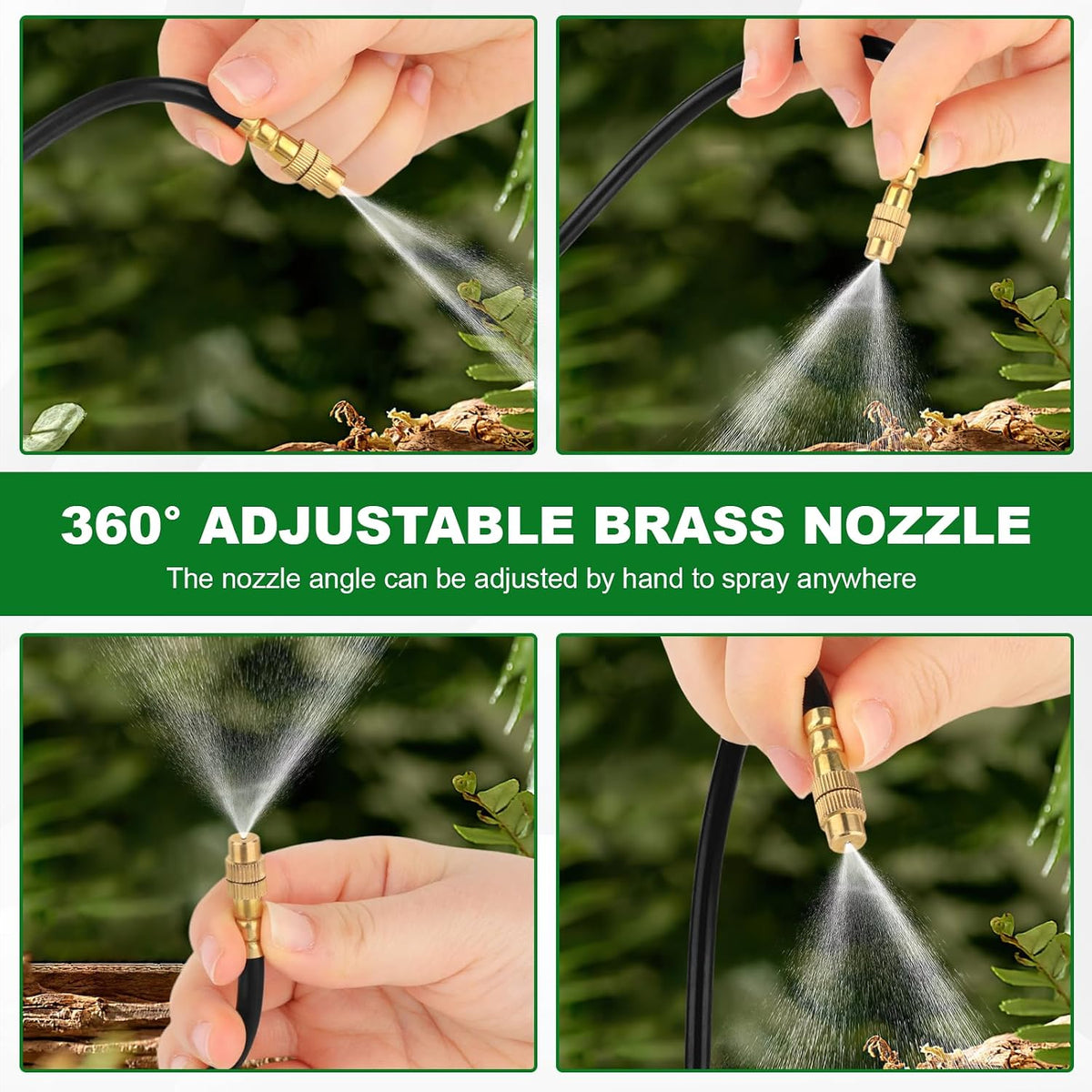 50FT Drip Irrigation System, 1/4" Garden Watering Misting System for Plant