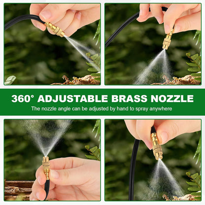 50FT Drip Irrigation System, 1/4" Garden Watering Misting System for Plant