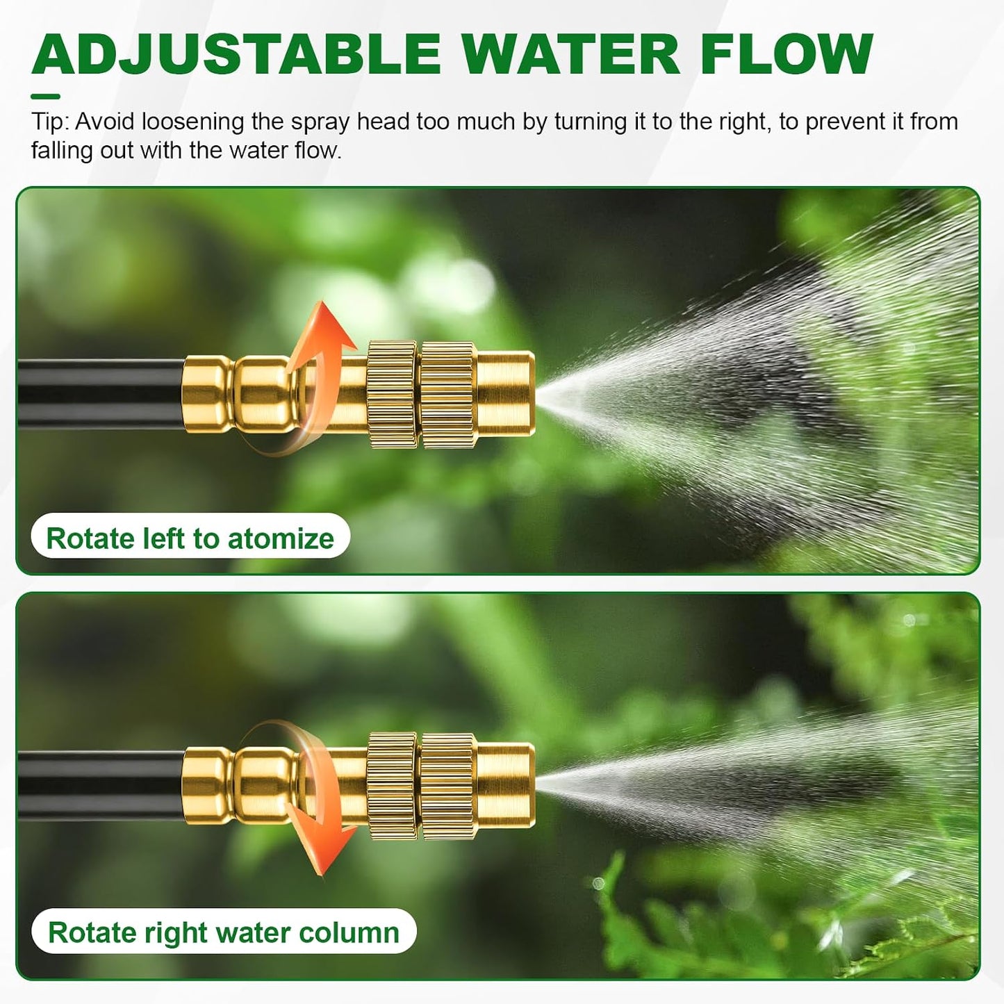 50FT Drip Irrigation System, 1/4" Garden Watering Misting System for Plant