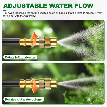50FT Drip Irrigation System, 1/4" Garden Watering Misting System for Plant