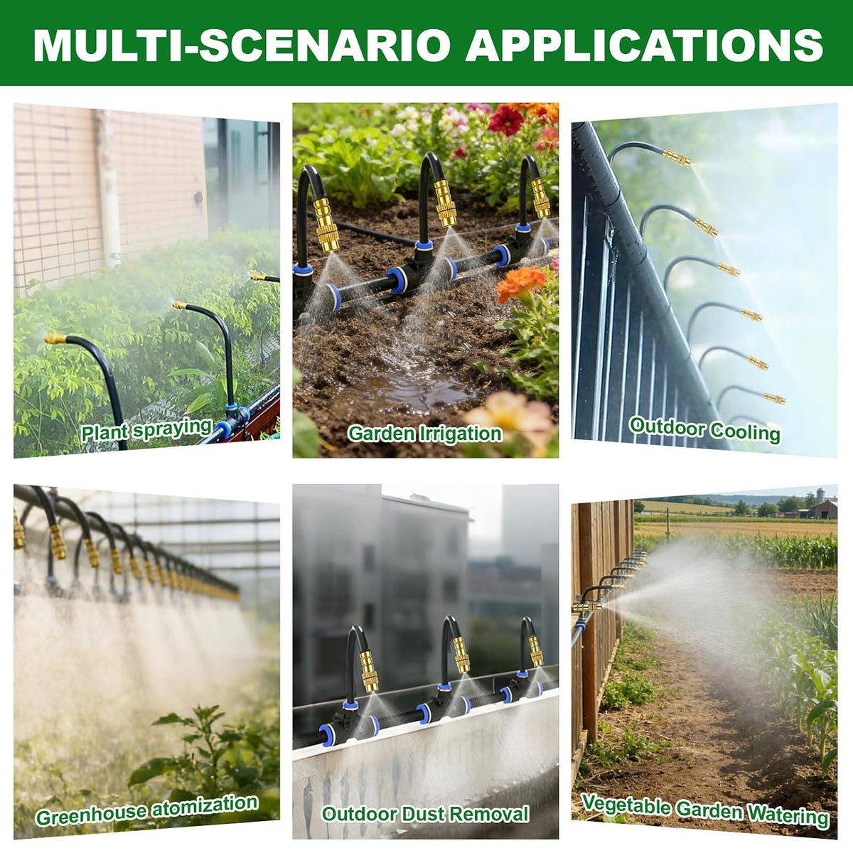 50FT Drip Irrigation System, 1/4" Garden Watering Misting System for Plant