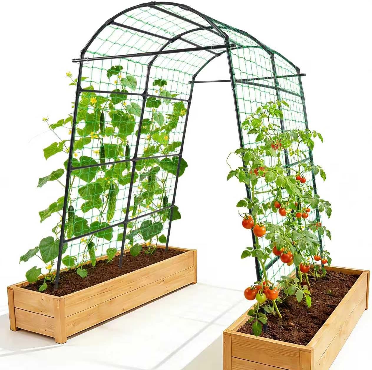 7 ft Garden Arch Tunnel Trellis for Climbing Plants Outdoor
