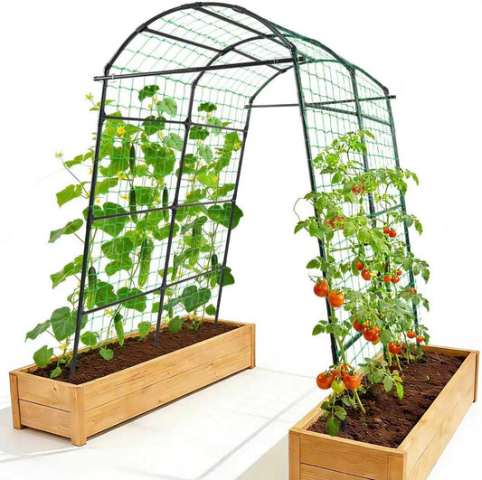 7 ft Garden Arch Tunnel Trellis for Climbing Plants Outdoor