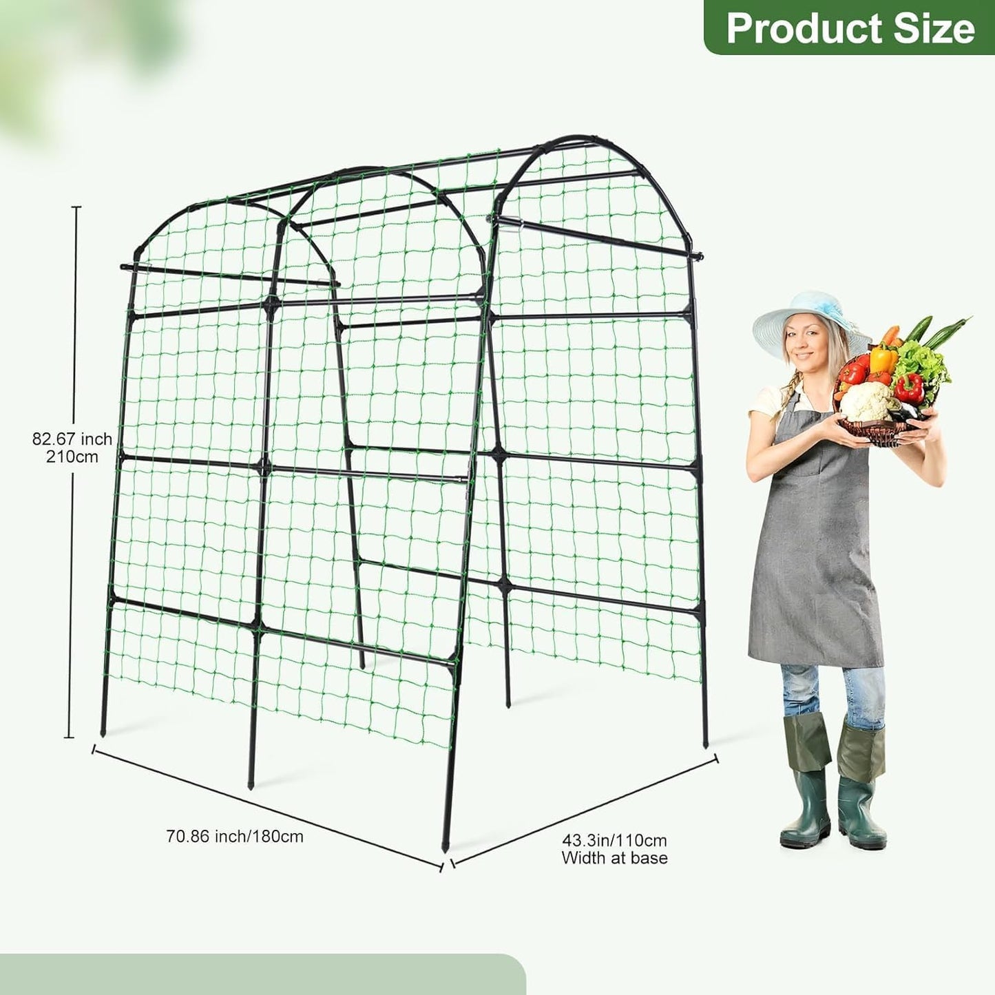 7 ft Garden Arch Tunnel Trellis for Climbing Plants Outdoor
