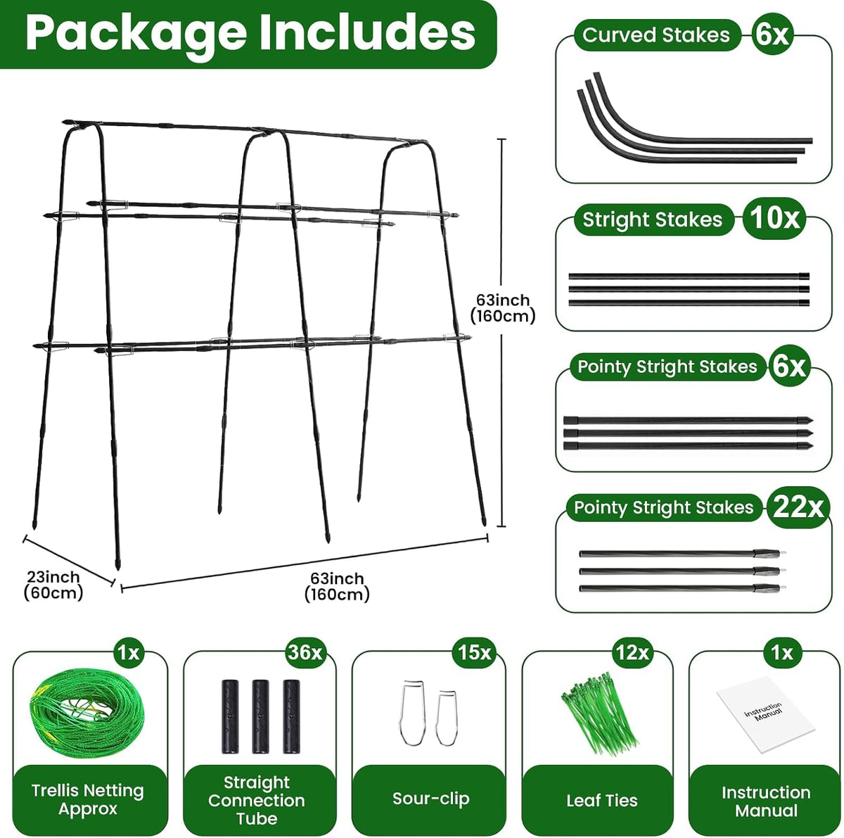 7 ft Garden Arch Tunnel Trellis for Climbing Plants Outdoor