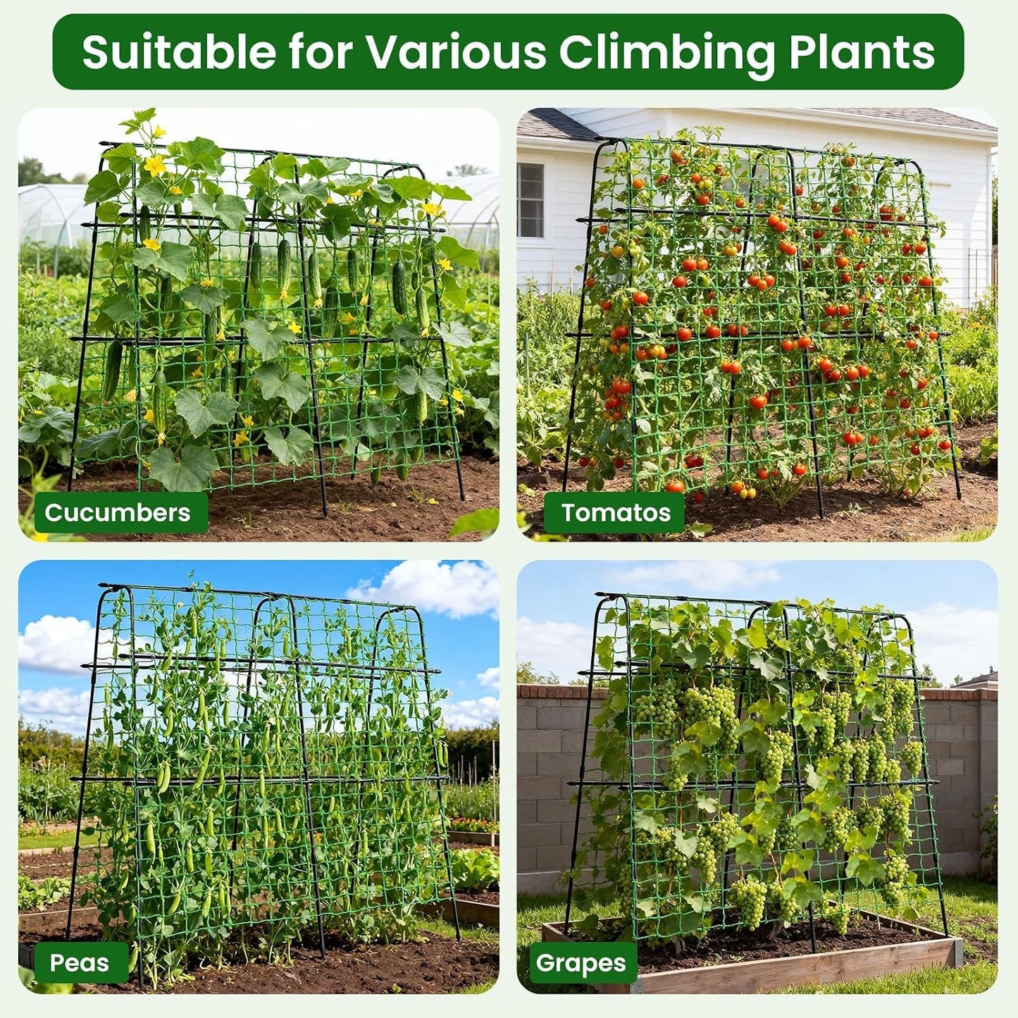7 ft Garden Arch Tunnel Trellis for Climbing Plants Outdoor