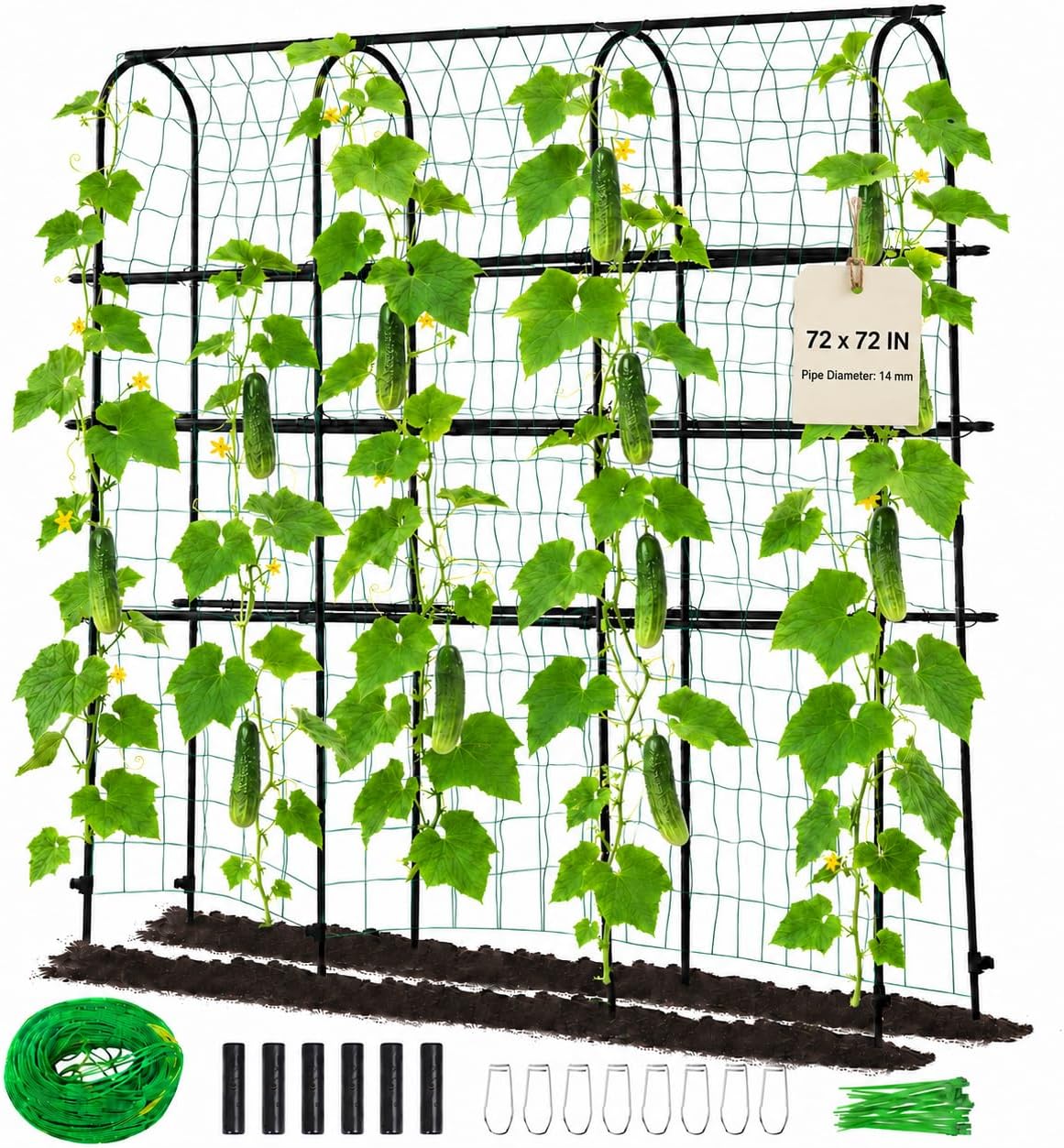 7 ft Garden Arch Tunnel Trellis for Climbing Plants Outdoor