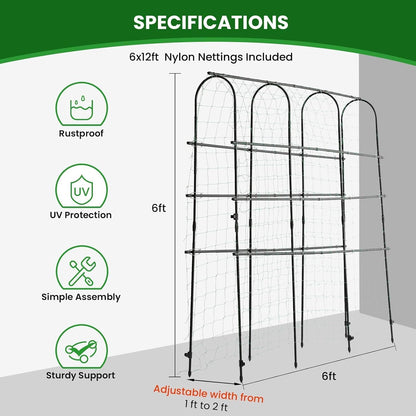 7 ft Garden Arch Tunnel Trellis for Climbing Plants Outdoor