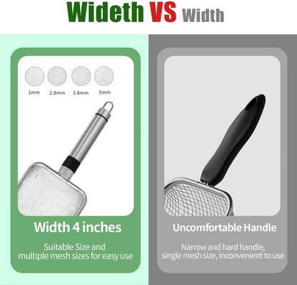 4 Pcs Gardening Soil Sifter, 5" W-Shape Garden Sieve Sifter with Handle (2/2.8/3.8/5 mm Mesh), Portable Gardening Sifter for Gradening Sand Soil Dirt Compost