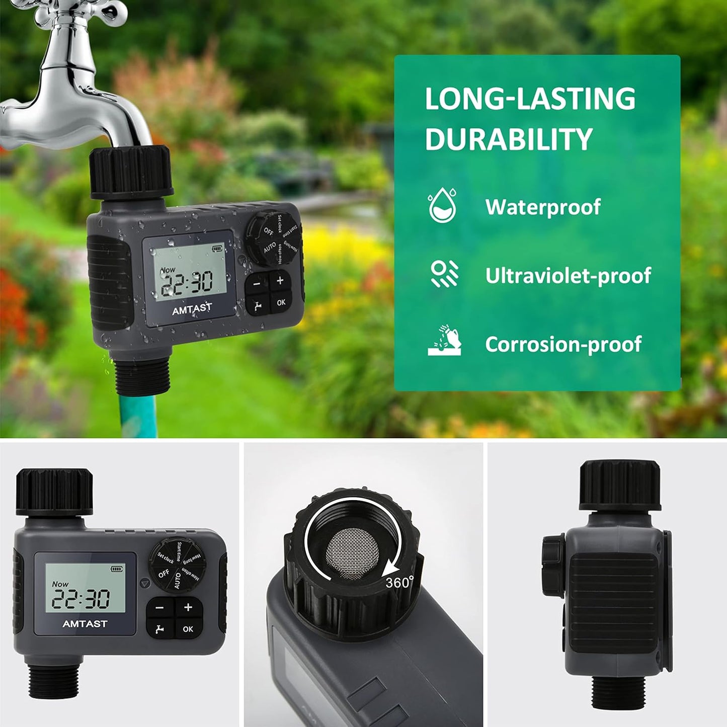 Sprinkler Timer Programmable Garden Hose Faucet Timer for Yard