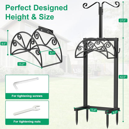 Garden Hose Holder, Heavy Duty Stand for 160FT Hose with 4 Spikes