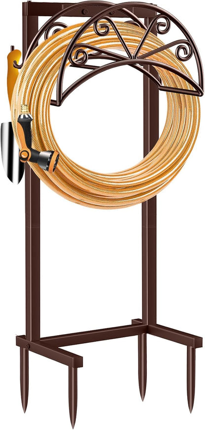 Garden Hose Holder, Heavy Duty Stand for 160FT Hose with 4 Spikes