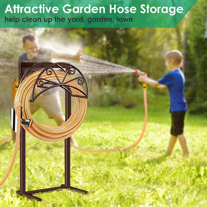 Garden Hose Holder, Heavy Duty Stand for 160FT Hose with 4 Spikes