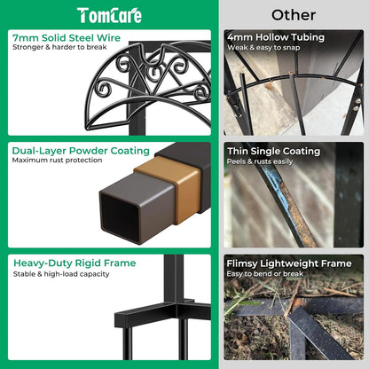 Garden Hose Holder, Heavy Duty Stand for 160FT Hose with 4 Spikes