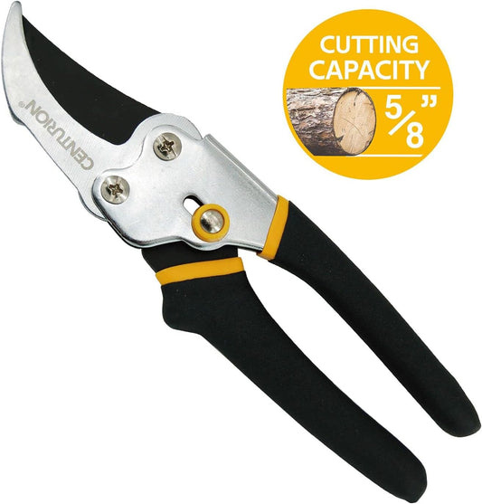 1299 8" Steel Bypass Pruning Shears, Garden Shears, Hand Pruners, Tree Trimmers, 2-tone Dura Grip with Non-Stick Rust-Resistant Coating Blade