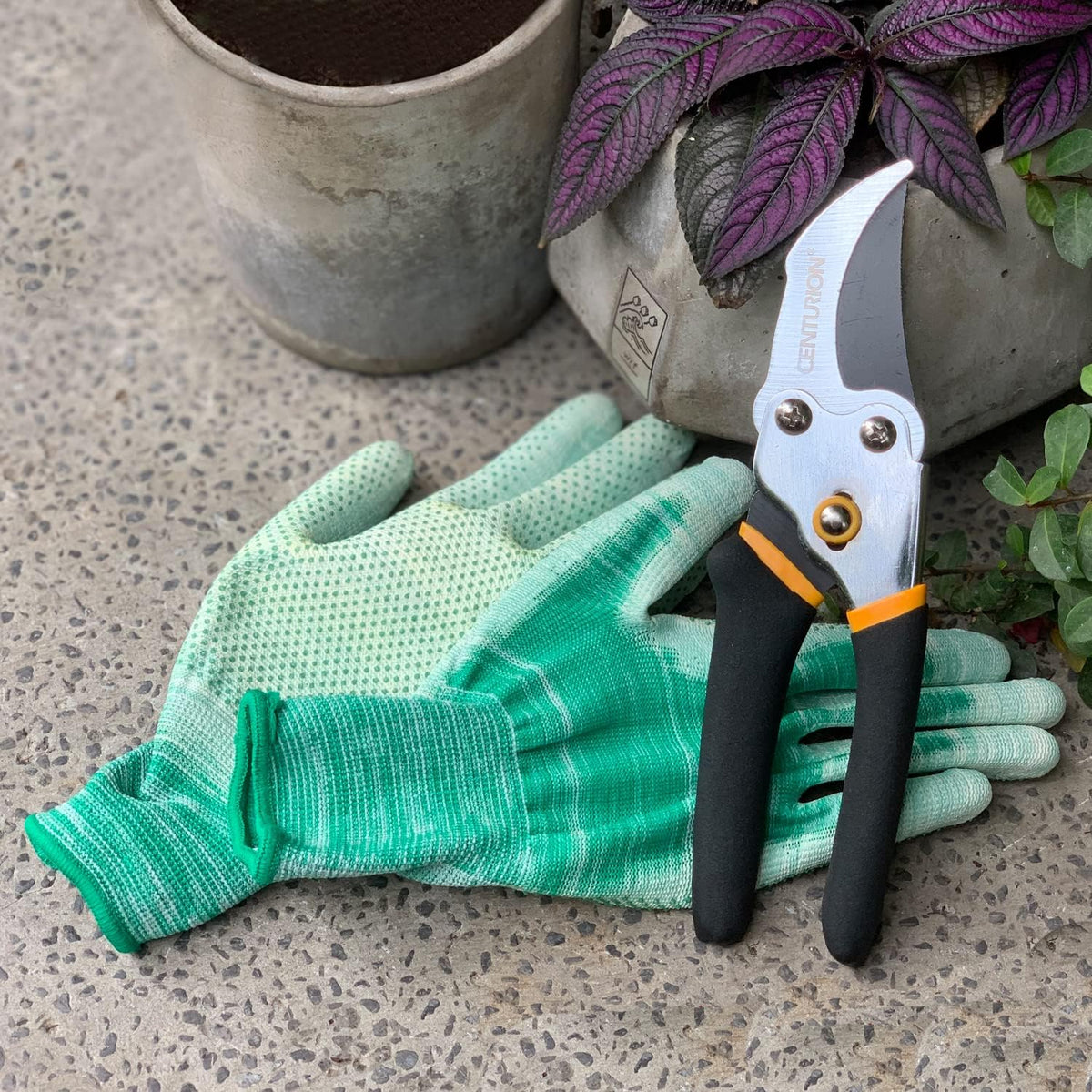 1299 8" Steel Bypass Pruning Shears, Garden Shears, Hand Pruners, Tree Trimmers, 2-tone Dura Grip with Non-Stick Rust-Resistant Coating Blade