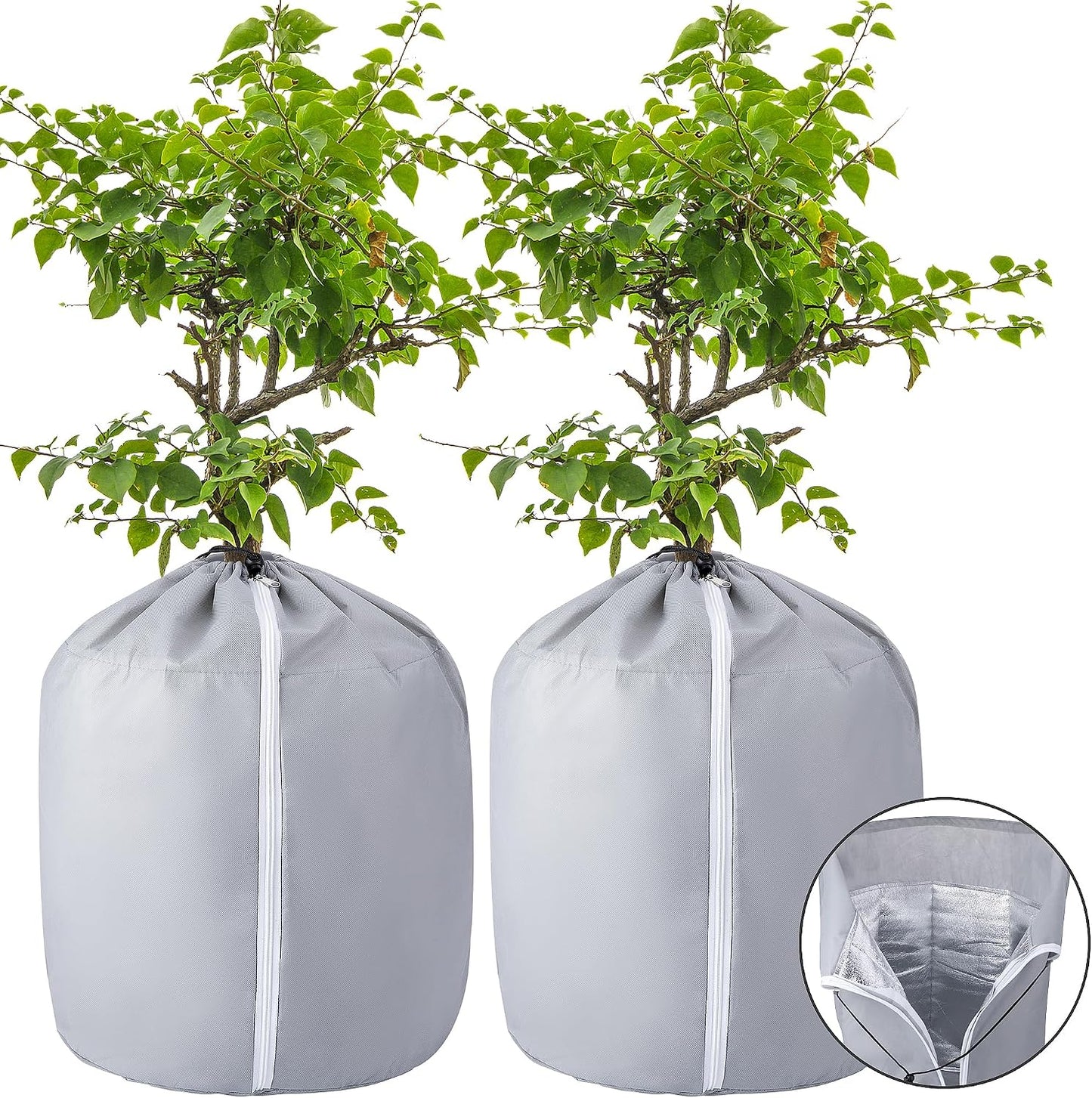 2 Pack Plant Winter Protection Pot, Anti-Frost Flower Pot Protective Bag