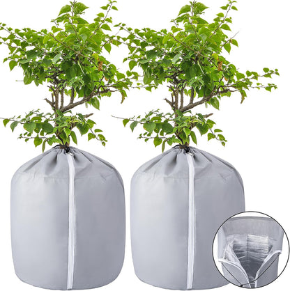 2 Pack Plant Winter Protection Pot, Anti-Frost Flower Pot Protective Bag