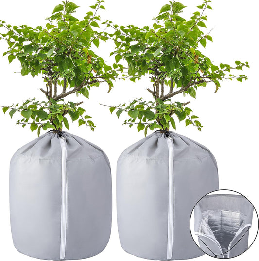 2 Pack Plant Winter Protection Pot, Anti-Frost Flower Pot Protective Bag