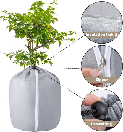 2 Pack Plant Winter Protection Pot, Anti-Frost Flower Pot Protective Bag