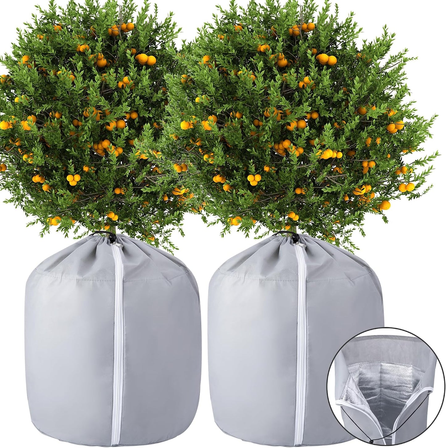 2 Pack Plant Winter Protection Pot, Anti-Frost Flower Pot Protective Bag
