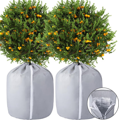 2 Pack Plant Winter Protection Pot, Anti-Frost Flower Pot Protective Bag