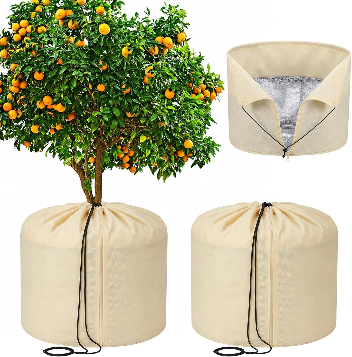 2 Pack Plant Winter Protection Pot, Anti-Frost Flower Pot Protective Bag