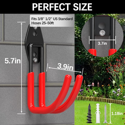 Garden Hose Holder Wall Mount,4 Pack Solid Steel 3.9 Inch Hose Hanger