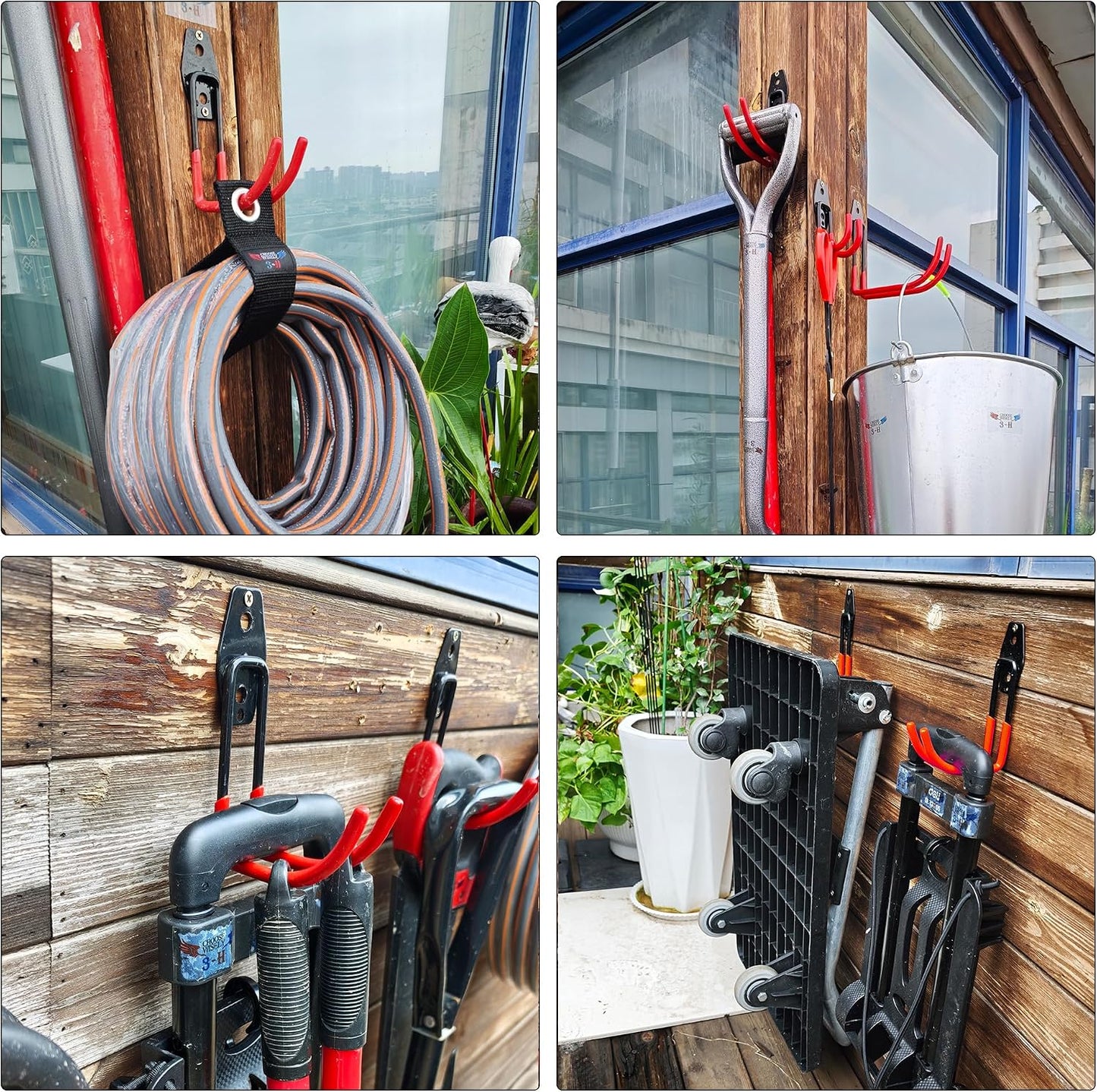 Garden Hose Holder Wall Mount,4 Pack Solid Steel 3.9 Inch Hose Hanger