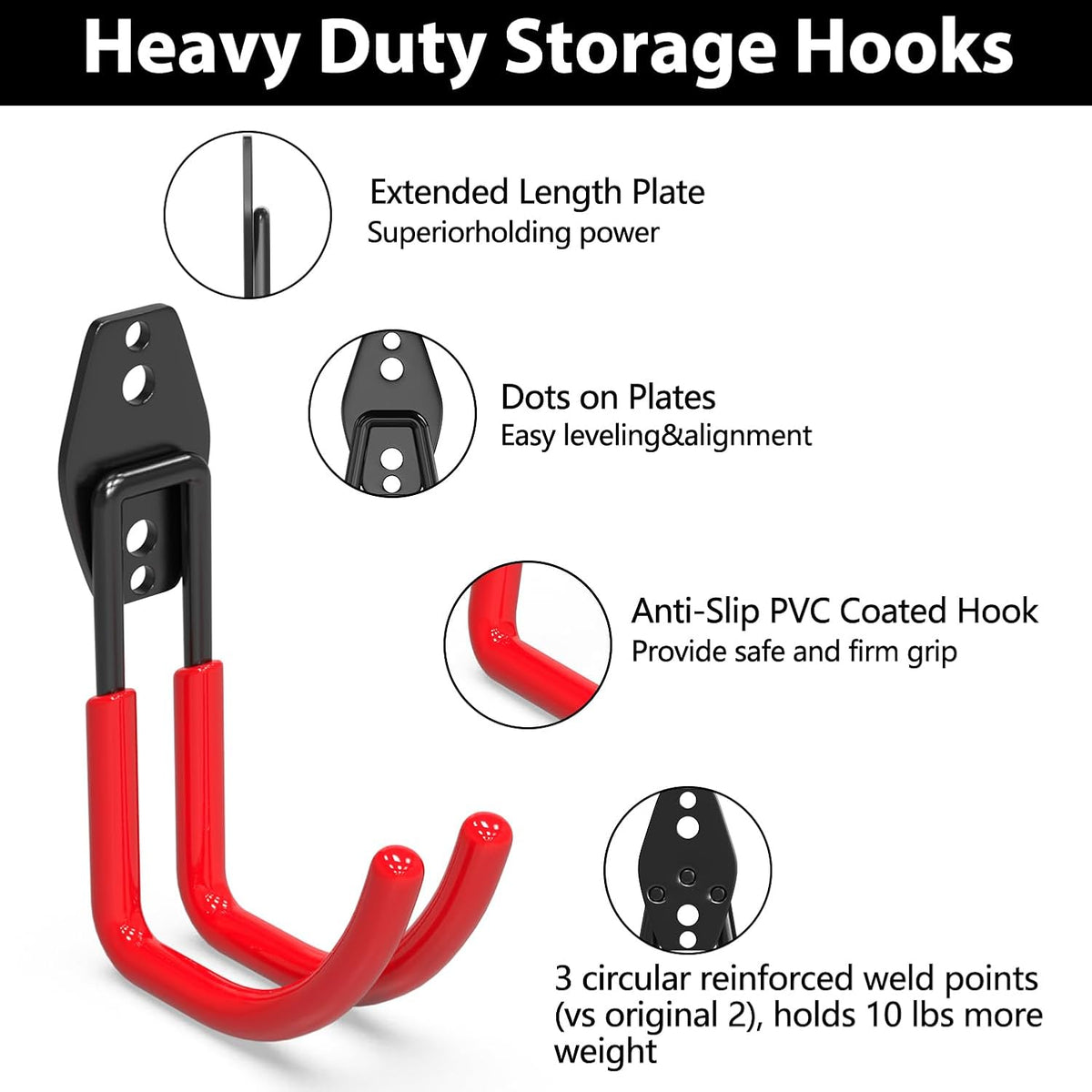 Garden Hose Holder Wall Mount,4 Pack Solid Steel 3.9 Inch Hose Hanger