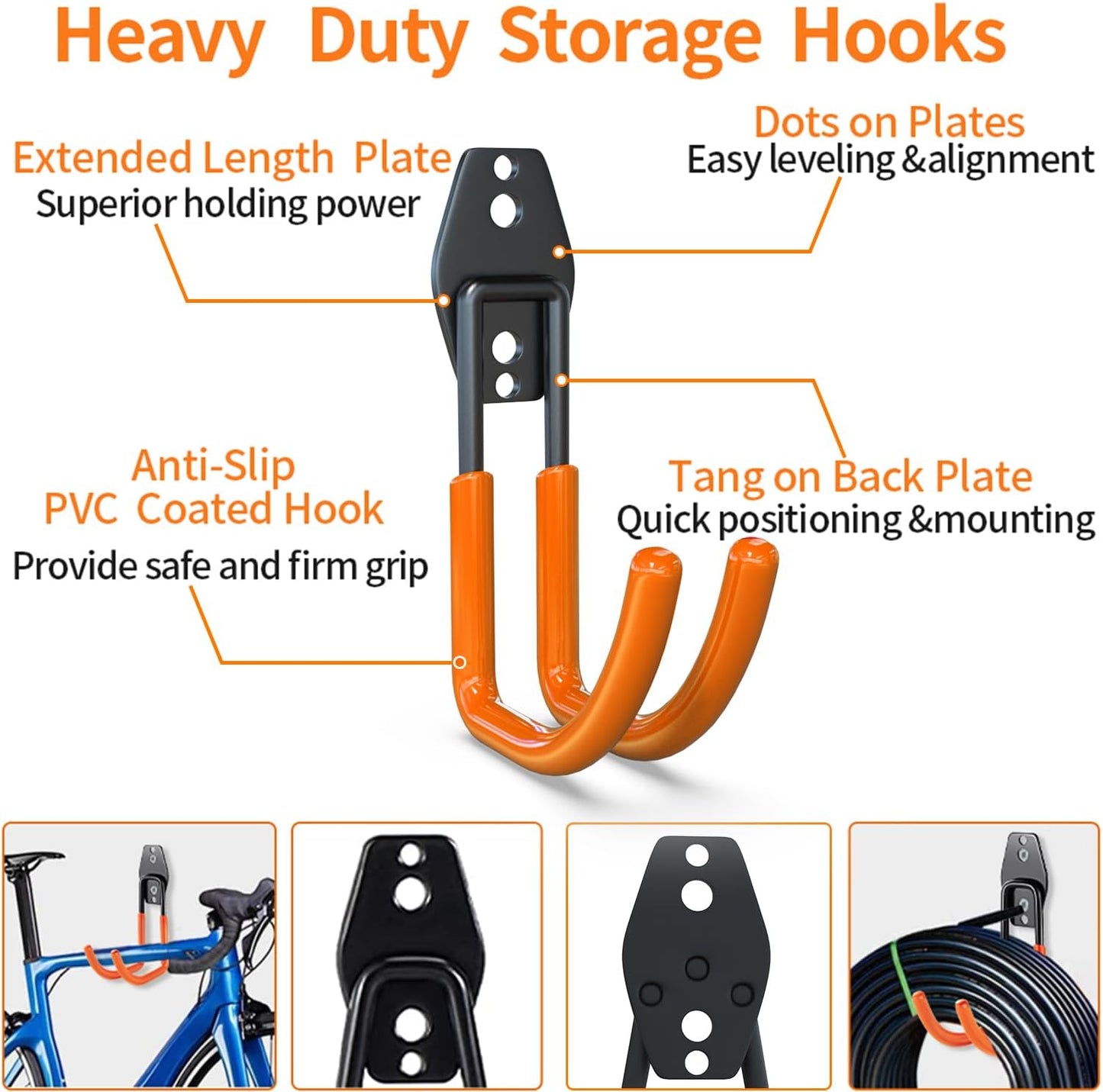 Garden Hose Holder Wall Mount,4 Pack Solid Steel 3.9 Inch Hose Hanger
