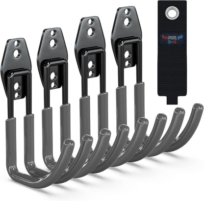 Garden Hose Holder Wall Mount,4 Pack Solid Steel 3.9 Inch Hose Hanger