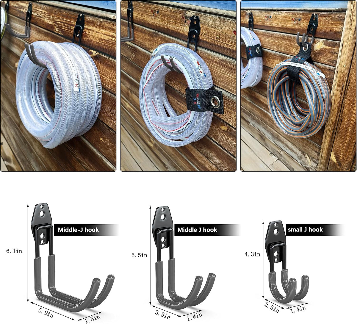 Garden Hose Holder Wall Mount,4 Pack Solid Steel 3.9 Inch Hose Hanger